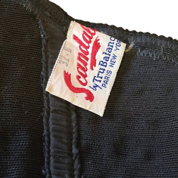 1950's vintage Scandale black girdle corset bra by Tru Balance sz 32b w garters - Picture 2 of 8